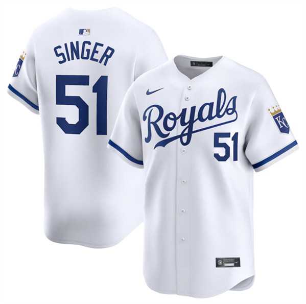 Men%27s Kansas City Royals #51 Brady Singer White 2024 Home Stitched Baseball Jersey Dzhi->los angeles angels->MLB Jersey